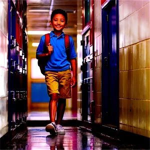 School Hallway First Day Png Eas84 PNG image