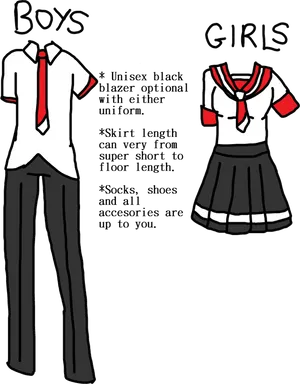 School Uniform Options Illustration PNG image