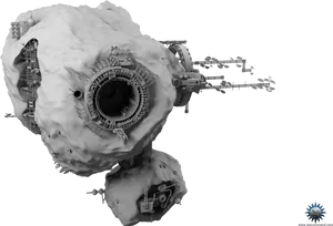 Sci Fi Asteroid Mining Base PNG