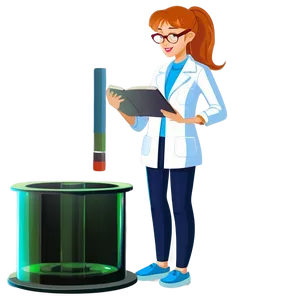 Scientist Girl Cartoon PNG 06132024