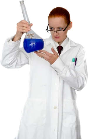 Scientist With Blue Chemical PNG image