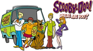 Scooby Doo Classic Castand Mystery Machine PNG image