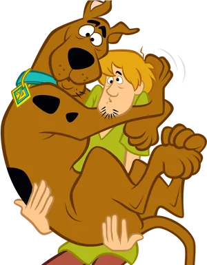 Scooby Doo Hugging Shaggy PNG image