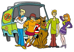 Scooby Doo Teamand Mystery Machine PNG image