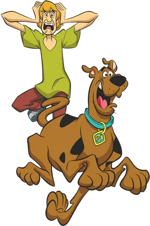 Scooby Dooand Shaggy Frightened PNG image