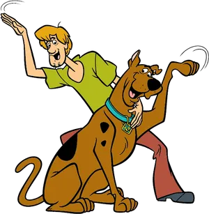 Scooby Dooand Shaggy Frightened PNG image