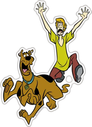 Scooby Dooand Shaggy Frightened PNG image