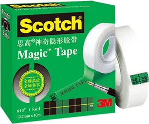 Scotch Magic Tape Boxand Roll PNG image