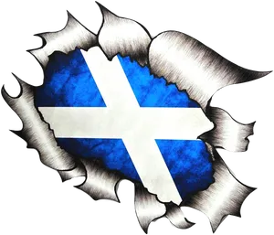 Scottish Flag Torn Effect PNG image