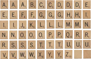 Scrabble Letters Array PNG image