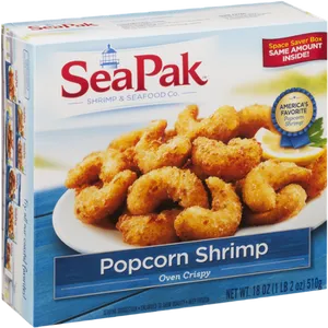 Sea Pak Popcorn Shrimp Box PNG image