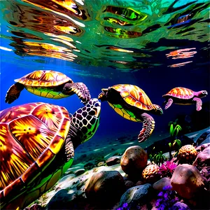 Sea Turtle Family Bonding Png Rnw PNG image