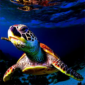 Sea Turtle Night Swim Png Ukl PNG image