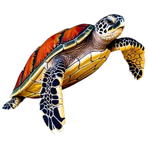 Sea Turtle With Coral Reef Png 05242024 PNG image