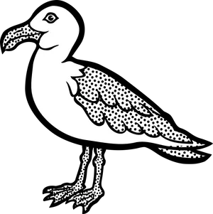 Seagull Illustration Blackand White PNG image