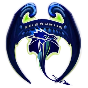 Seahawks Logo With Glowing Edges PNG 05242024
