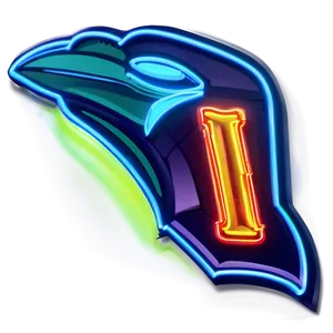 Seahawks Logo With Neon Lights PNG Rdr