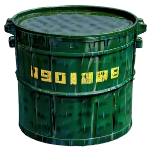 Sealed Toxic Waste Container PNG Una