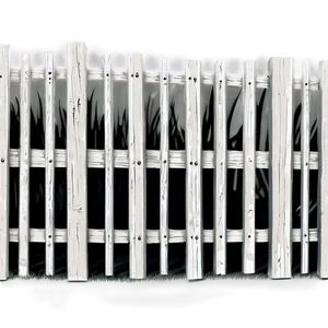 Seamless Horizontal White Fence PNG Sqv