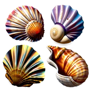 Seashell Set Clipart Png 06262024 PNG image