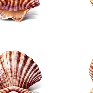 Seashell With Ocean Background Clipart PNG Wws76