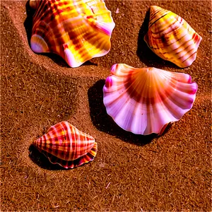 Seashells On Sandy Beach PNG 06242024