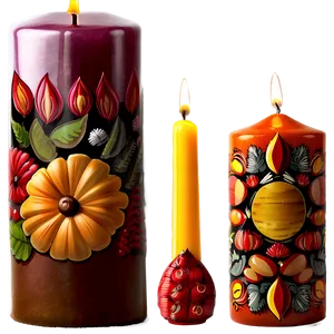 Seasonal Autumn Candle PNG Knt98