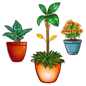 Seasonal Potted Plants PNG Kyr