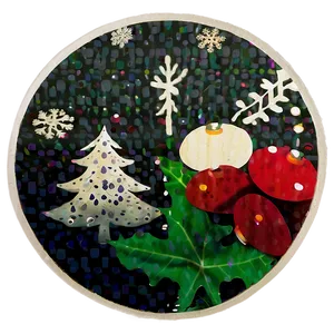 Seasonal Round Sticker PNG Mbn