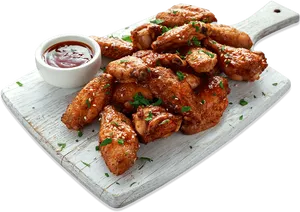 Seasoned Chicken Wingswith Dipping Sauce PNG image