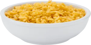 Seasoned Ricein White Bowl PNG image