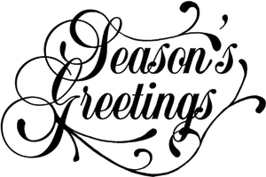 Seasons Greetings Calligraphy PNG image