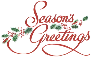 Seasons Greetings Holiday Message PNG image