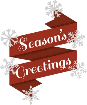 Seasons Greetings Snowflake Banner PNG image