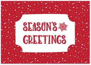 Seasons Greetings Snowflake Card PNG image