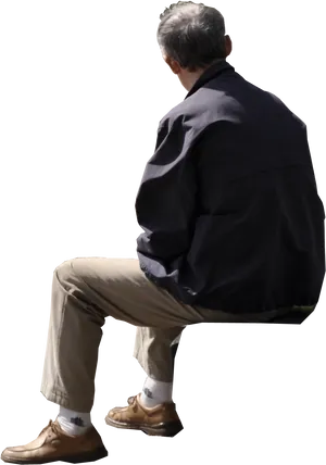 Seated Man In Casual Attire PNG image