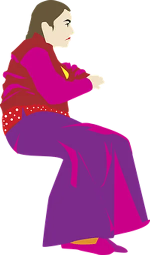 Seated Woman Vector Illustration
