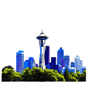 Seattle Cityscape Outline PNG Dbe PNG