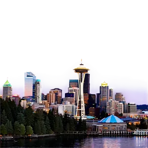 Seattle Skyline At Twilight PNG Iyt28 PNG