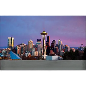 Seattle Skyline At Twilight PNG Tsd