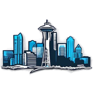 Seattle Skyline Illustration Png Qua PNG image