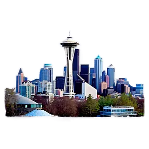 Seattle Skyline In Fog PNG 06252024