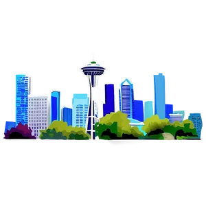 Seattle Skyline In Spring PNG Yhm31