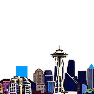 Seattle Skyline In The Rain PNG Gke7 PNG