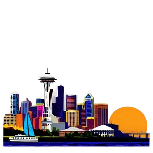 Seattle Skyline Panorama PNG Jfj59