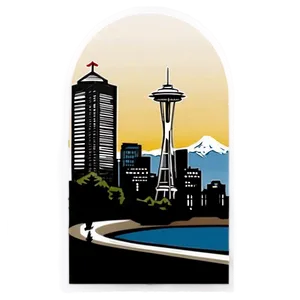 Seattle Skyline Silhouette PNG Vwx74