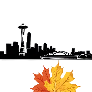 Seattle Skyline With Autumn Leaves Png 79 PNG image