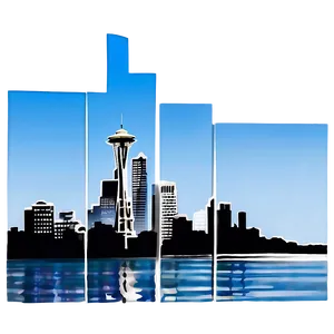 Seattle Skyline With Blue Sky PNG Wck81 PNG