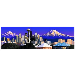Seattle Skyline With Olympic Mountains PNG Byd72 PNG