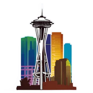 Seattle Skyline With Space Needle Png 06252024 PNG image